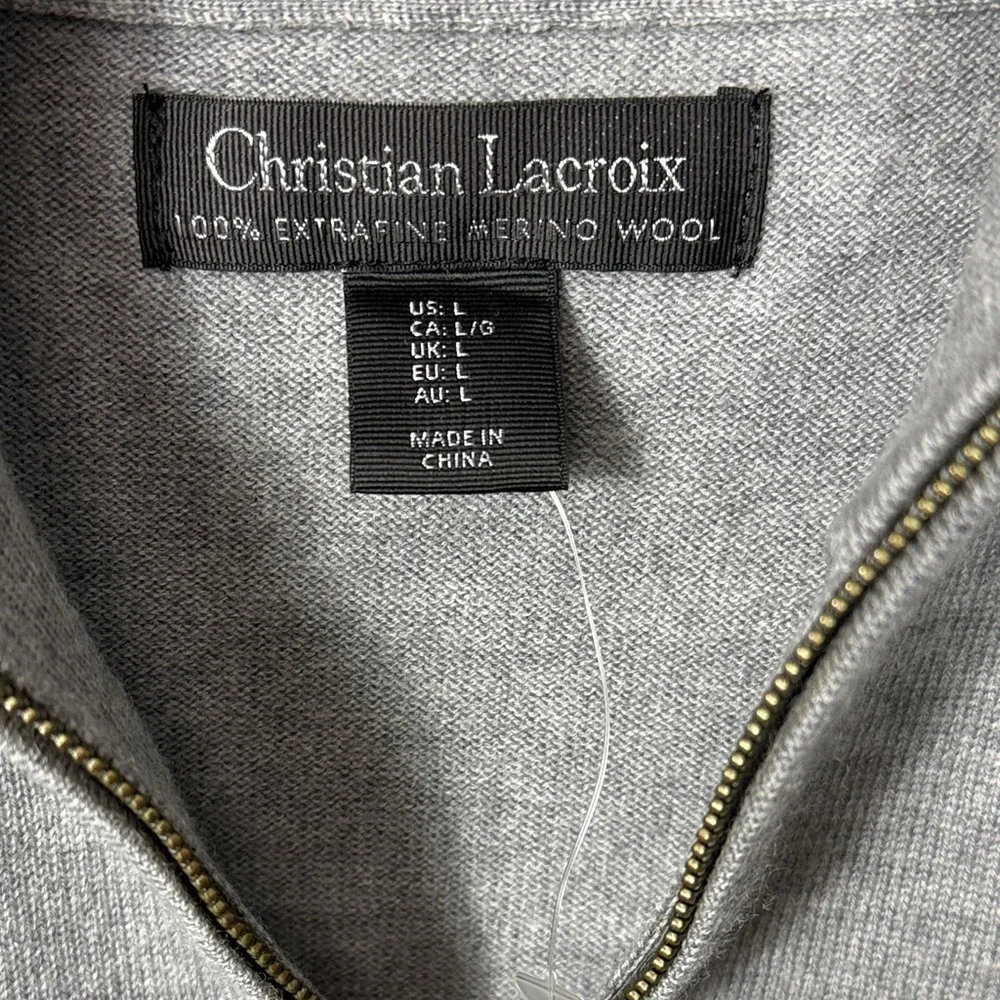 NWT Christian Lacroix Mens Quarter-Zip Pullover Sweater